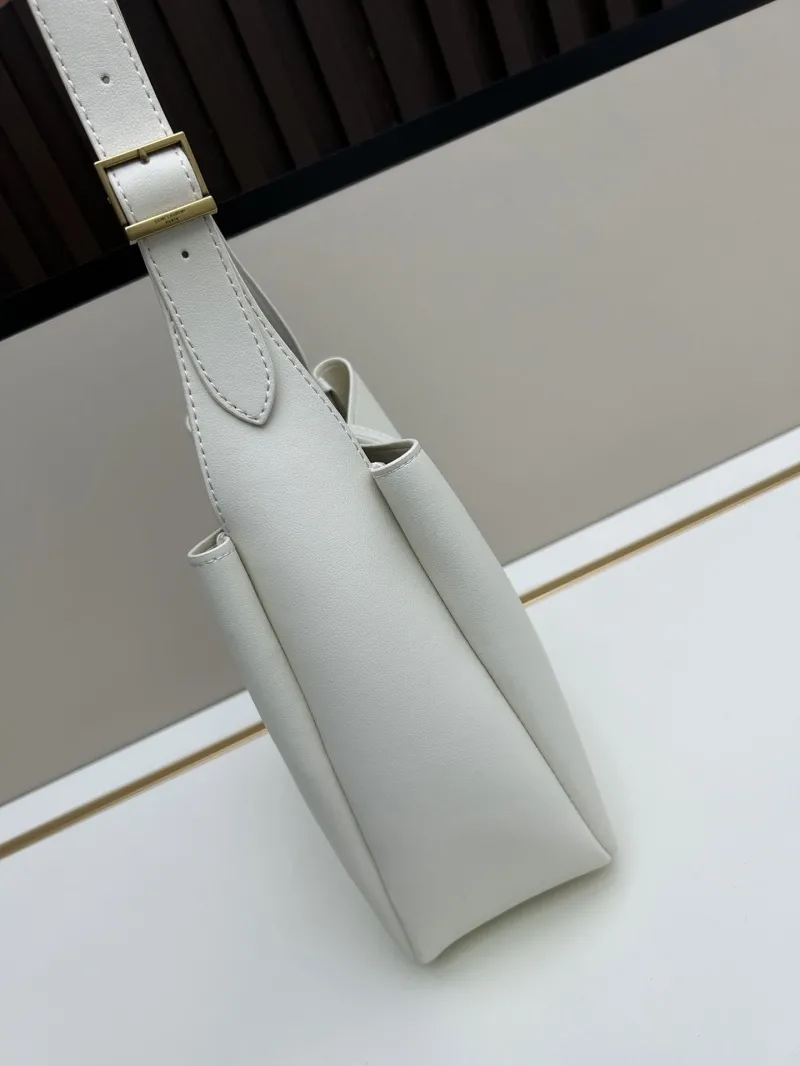 YSL White Leather Hobo Shoulder Bag 624 - Image 3