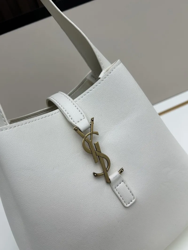 YSL White Leather Hobo Shoulder Bag 624 - Image 4