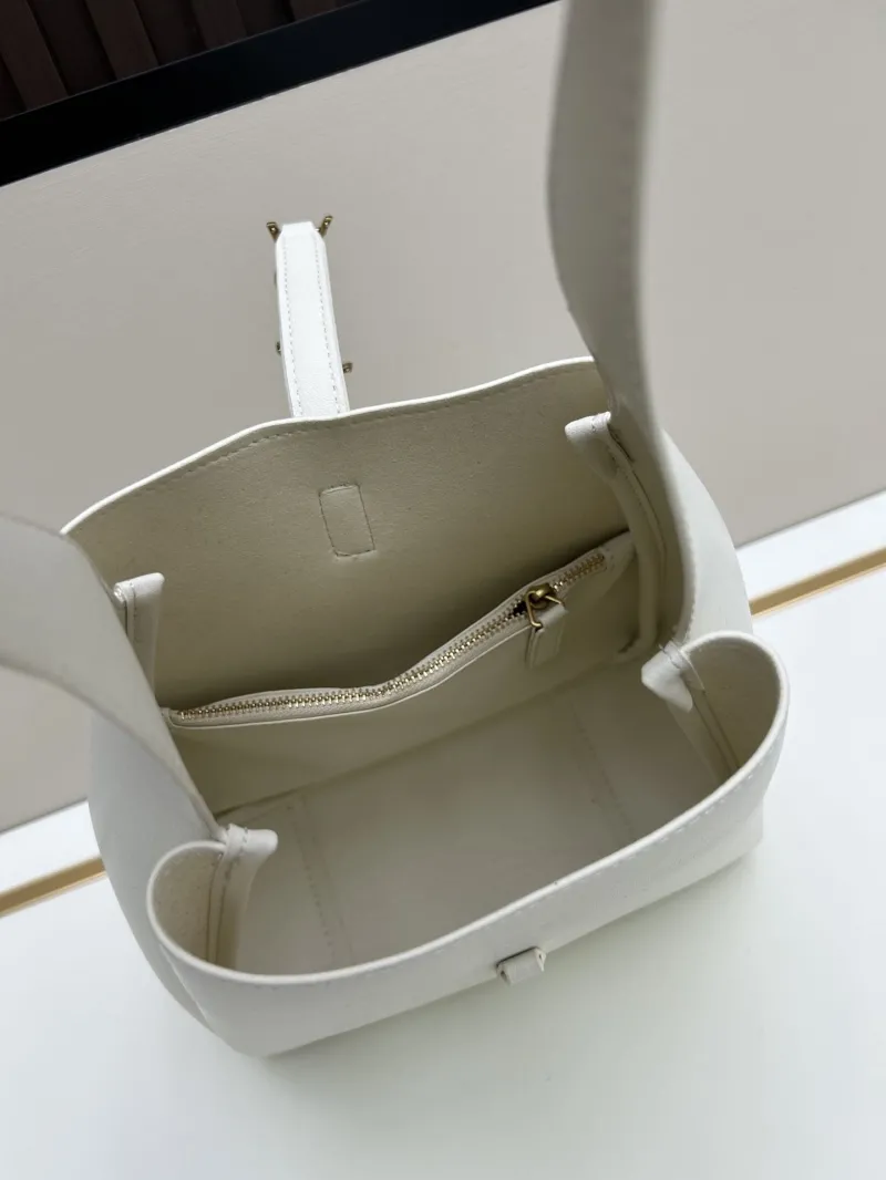 YSL White Leather Hobo Shoulder Bag 624 - Image 7