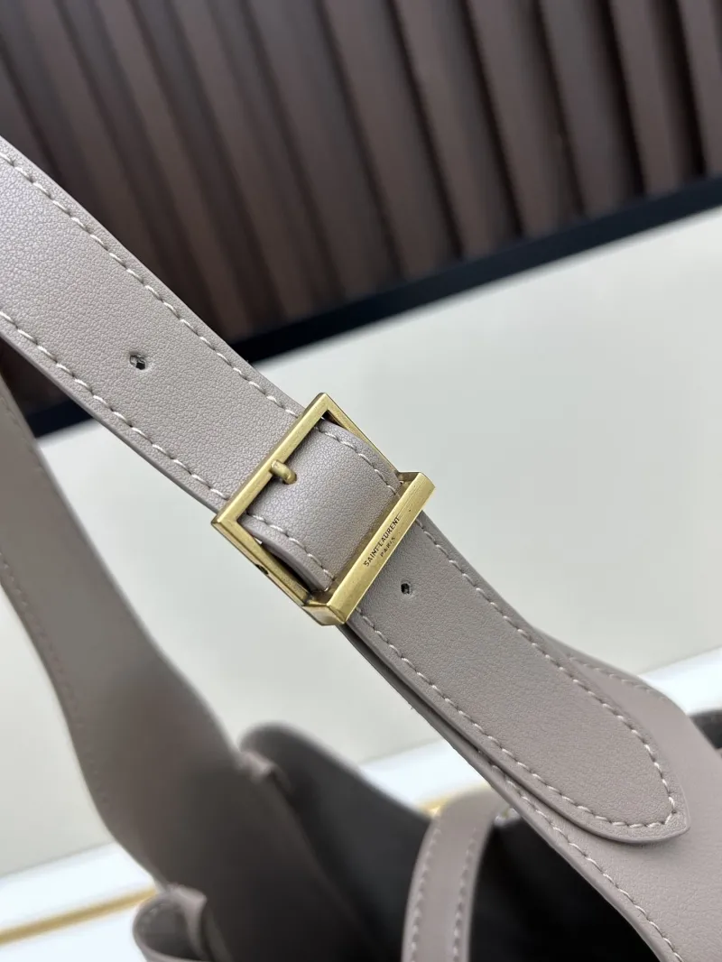 YSL Taupe Leather Top Handle Shoulder Bag 625 - Image 4