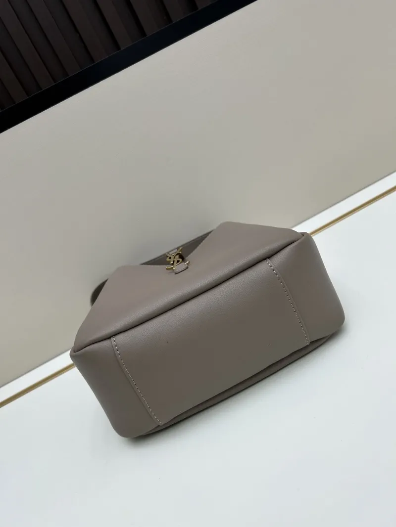 YSL Taupe Leather Top Handle Shoulder Bag 625 - Image 5