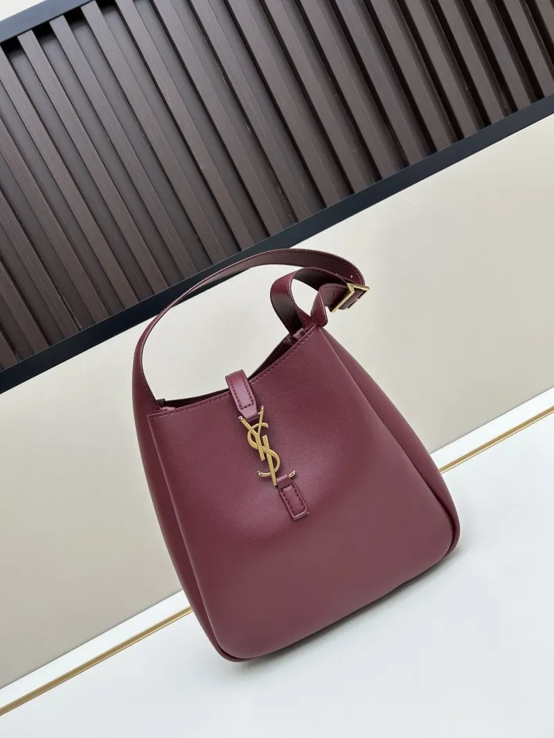 YSL Burgundy Hobo Shoulder Bag 626
