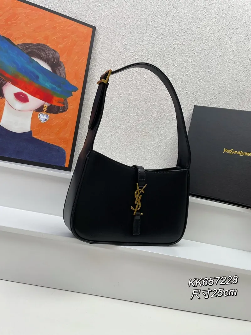 Alternative view of YSL Black Hobo Shoulder Bag KK657228 25cm