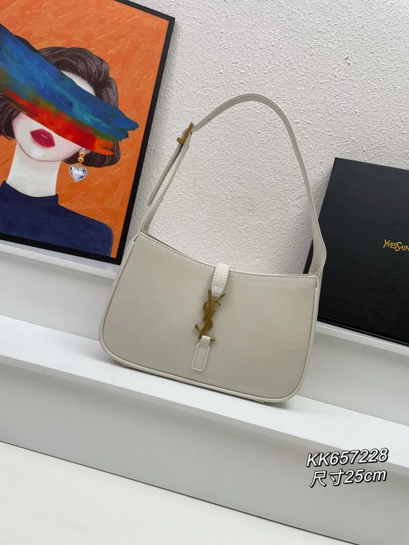 YSL Cream Hobo Shoulder Bag KK657228 Size 25cm