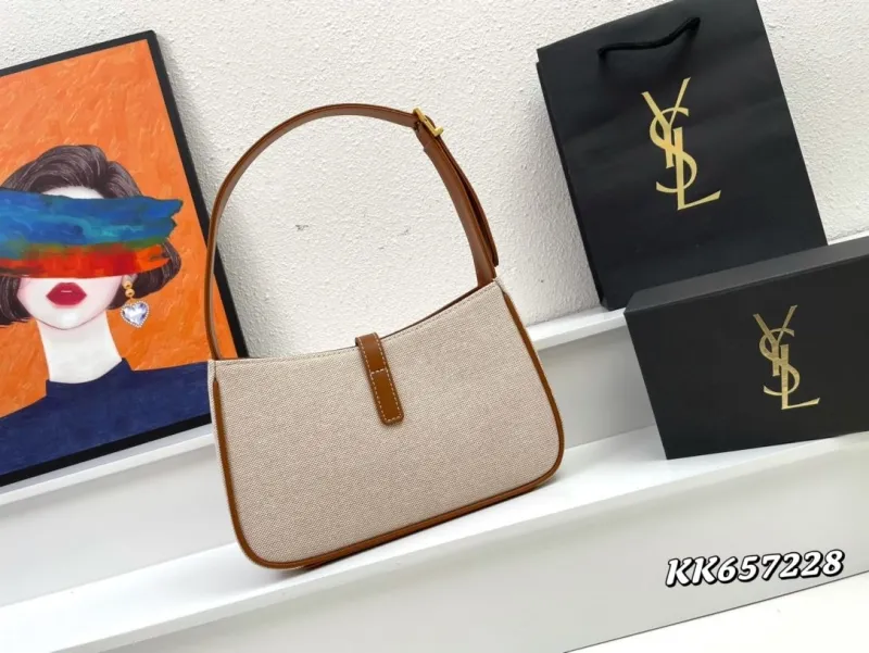 YSL Beige Canvas Top Handle Shoulder Bag KK657228 - Image 3