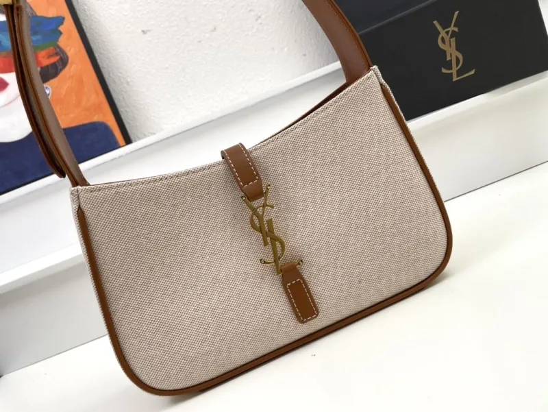 YSL Beige Canvas Top Handle Shoulder Bag KK657228 - Image 5