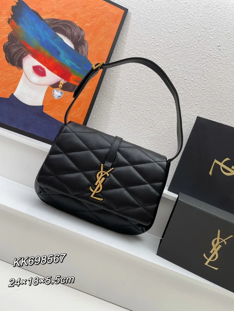 YSL Black Quilted Leather Shoulder Bag KK698567