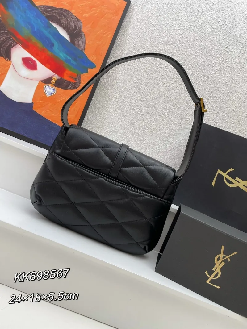 Alternative view of YSL Black Quilted Leather Shoulder Bag KK698567