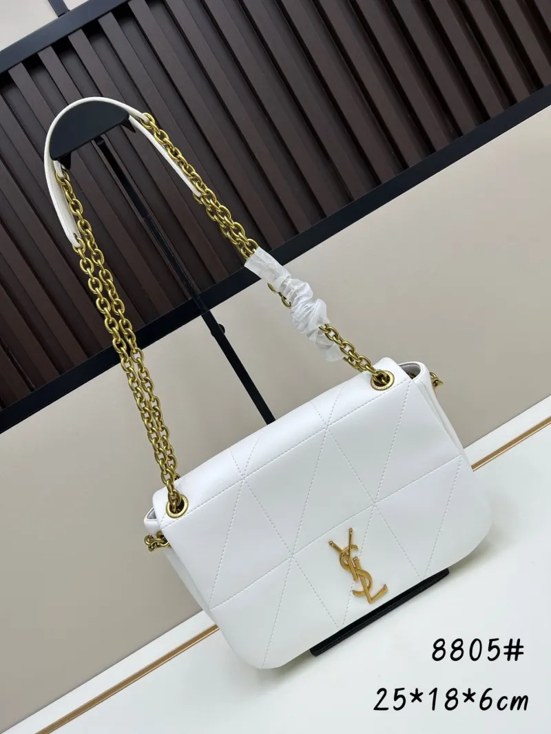 YSL White Leather Top Handle Bag 8805