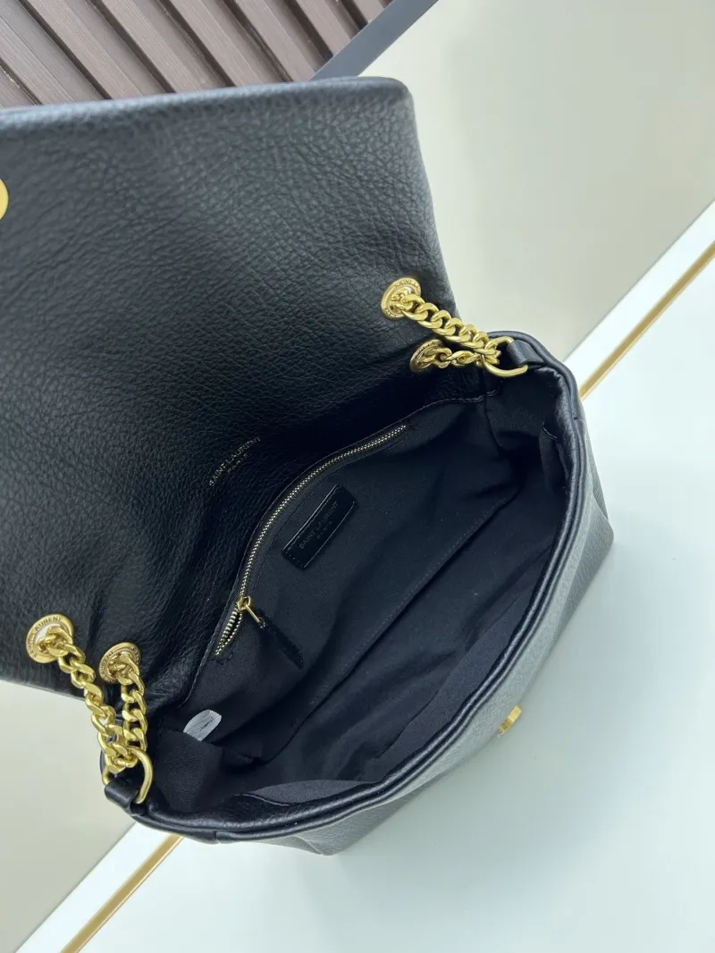 YSL Black Leather Chain Shoulder Bag 6113 - Image 7