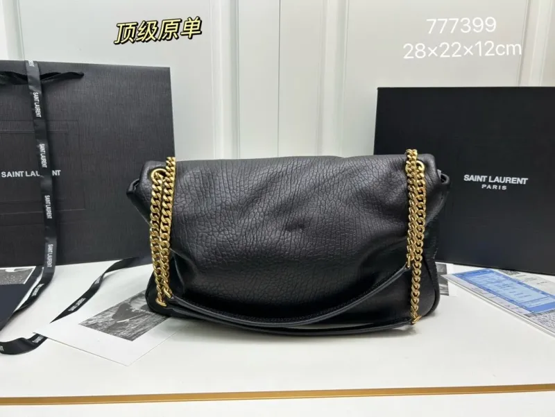Alternative view of Saint Laurent Black Leather Shoulder Bag 777399