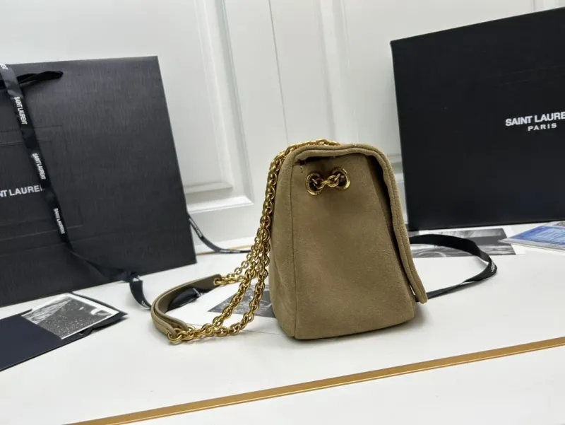 YSL Beige Suede Chain Shoulder Bag 763475 - Image 3