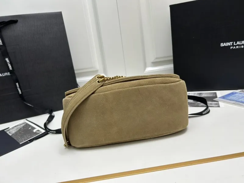 YSL Beige Suede Chain Shoulder Bag 763475 - Image 7