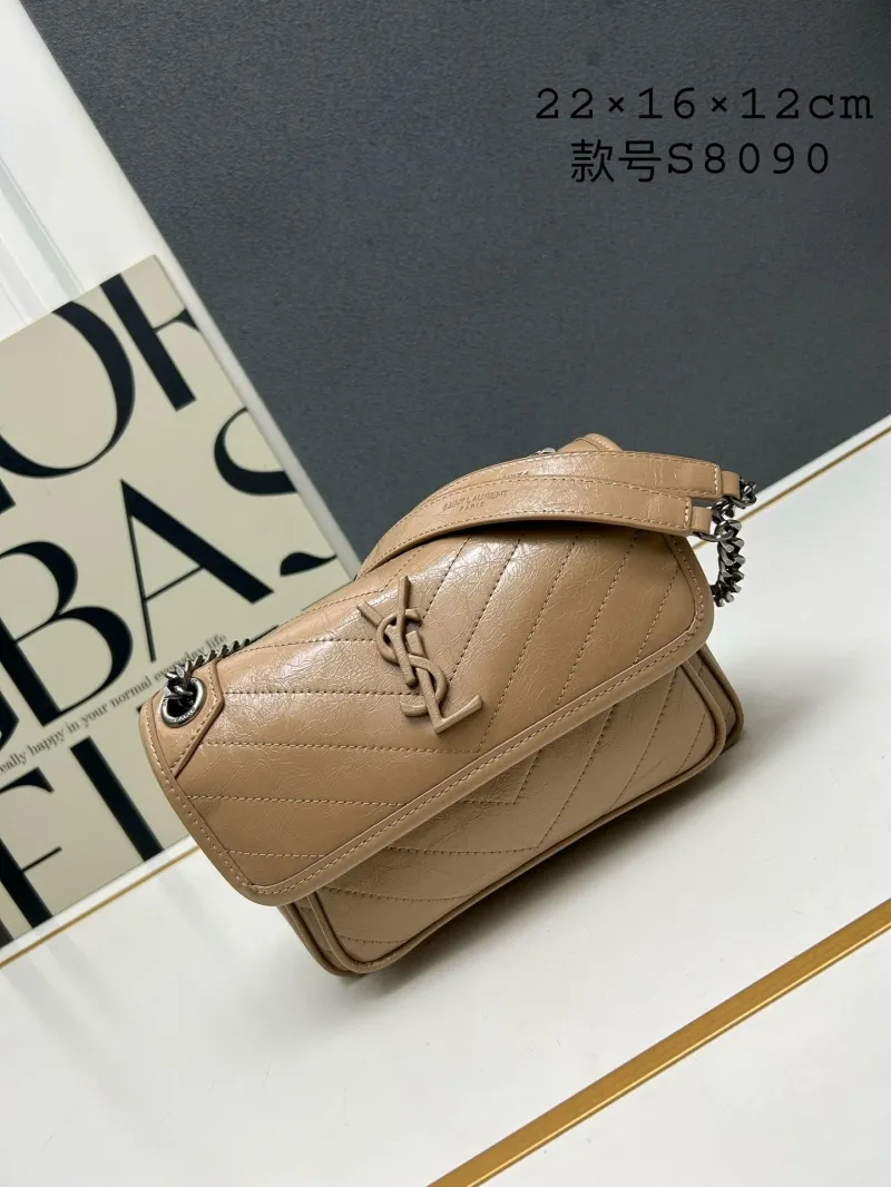 YSL Beige Leather Shoulder Bag S8090