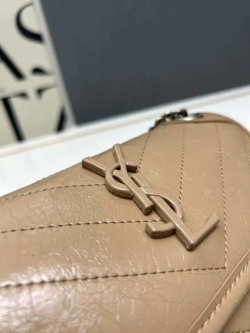 YSL Beige Leather Shoulder Bag S8090 - Image 4