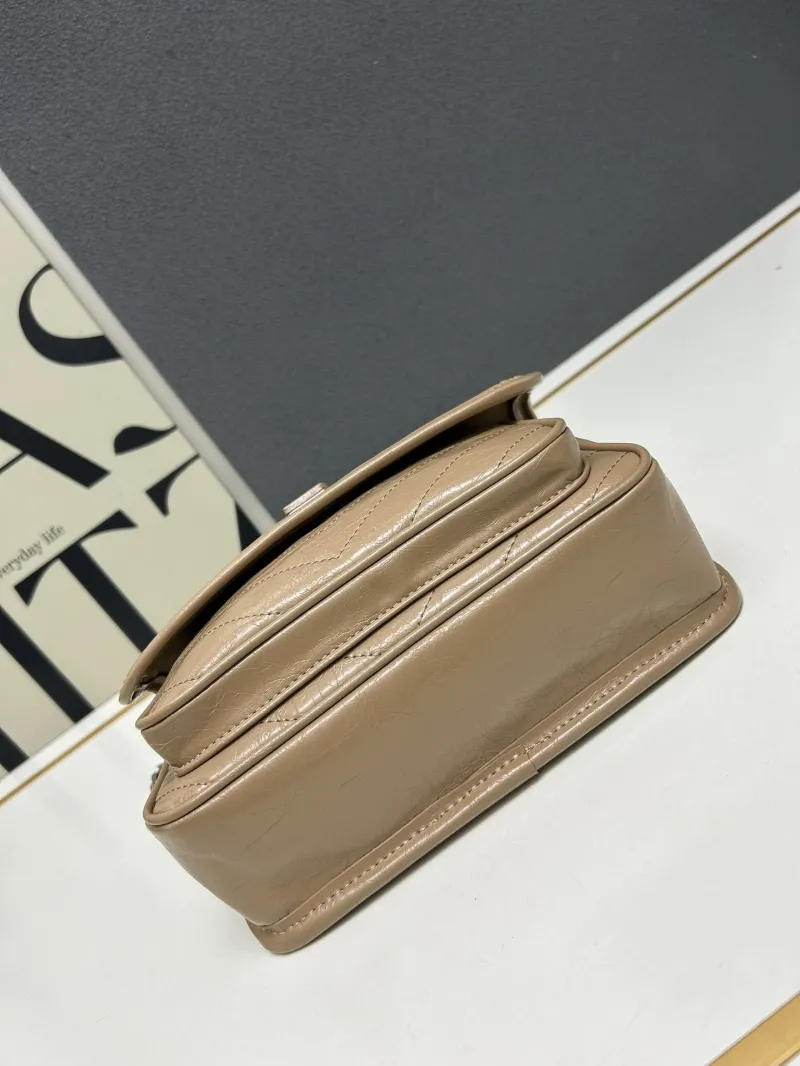 YSL Beige Leather Shoulder Bag S8090 - Image 6