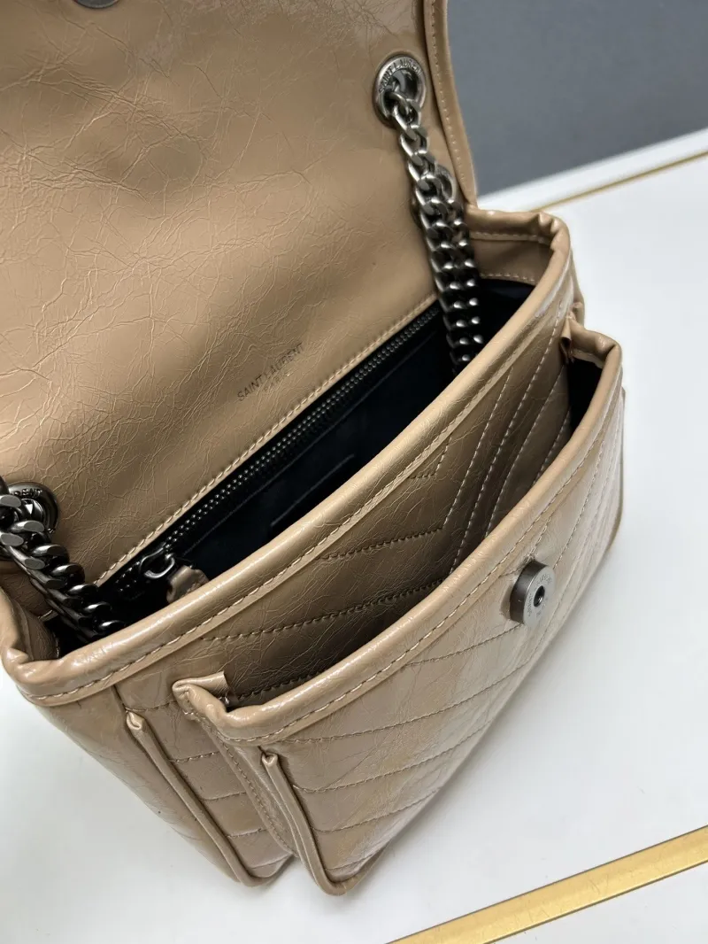 YSL Beige Leather Shoulder Bag S8090 - Image 8