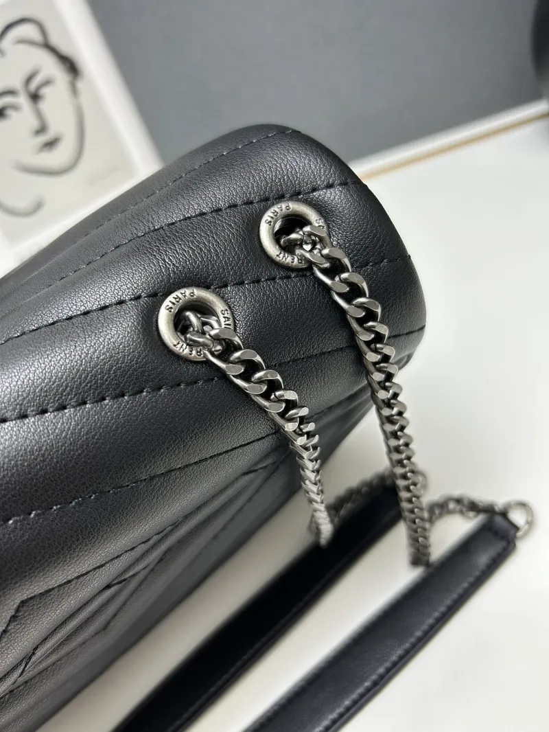 YSL Small Black Quilted Chain Shoulder Bag S8089 - Image 6