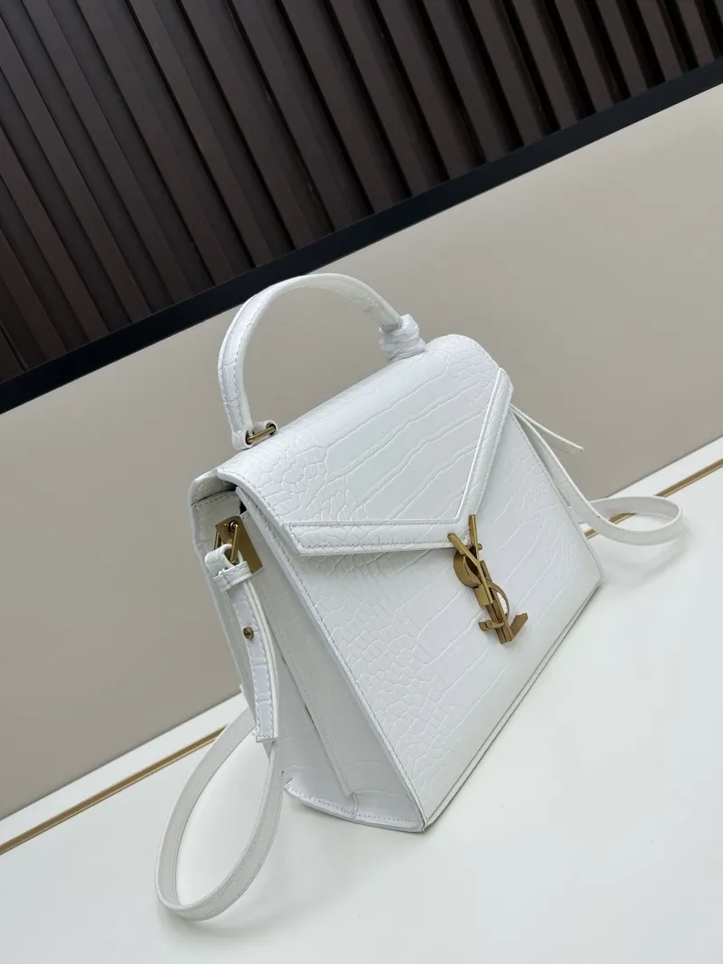 Alternative view of YSL White Crocodile Top Handle Bag 6105