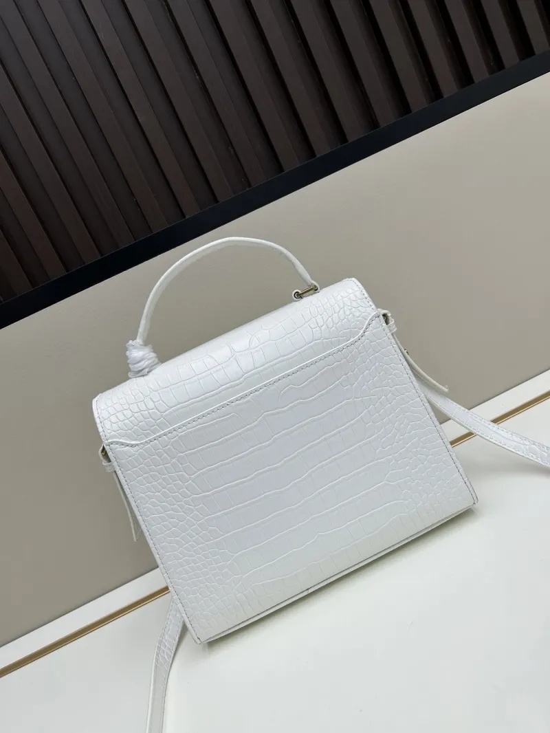 YSL White Crocodile Top Handle Bag 6105 - Image 3