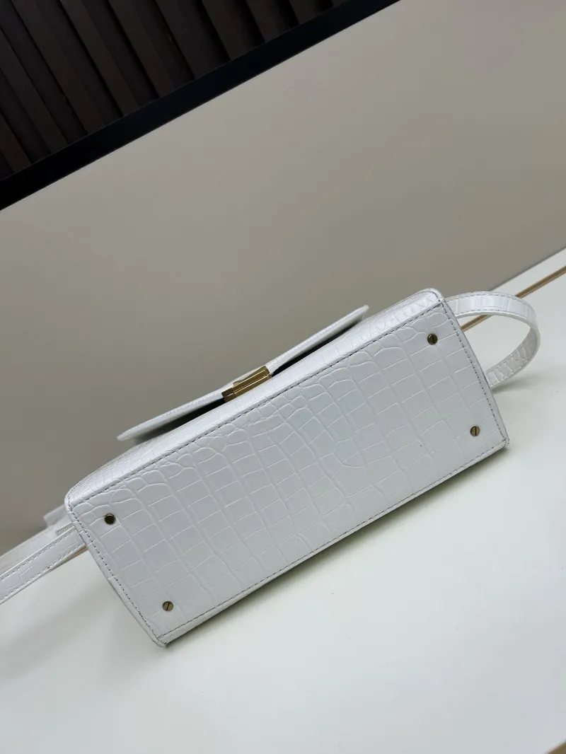 YSL White Crocodile Top Handle Bag 6105 - Image 5