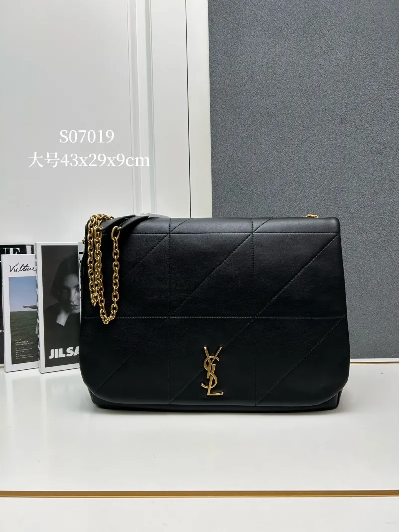 YSL S07019 Large Black Chain Shoulder Bag