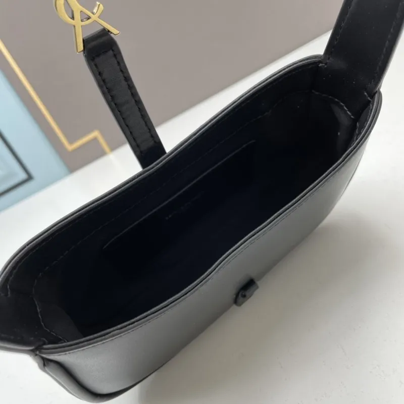 YSL Black Top Handle Hobo Bag 677 - Image 7