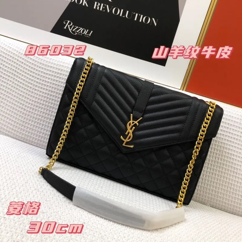 YSL Black Quilted Chain Shoulder Bag 86032 30cm