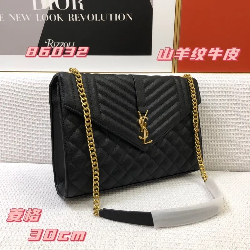 Alternative view of YSL Black Quilted Chain Shoulder Bag 86032 30cm