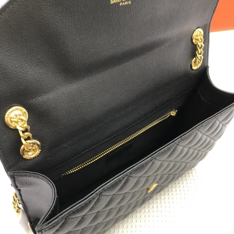 YSL Black Quilted Chain Shoulder Bag 86032 30cm - Image 8