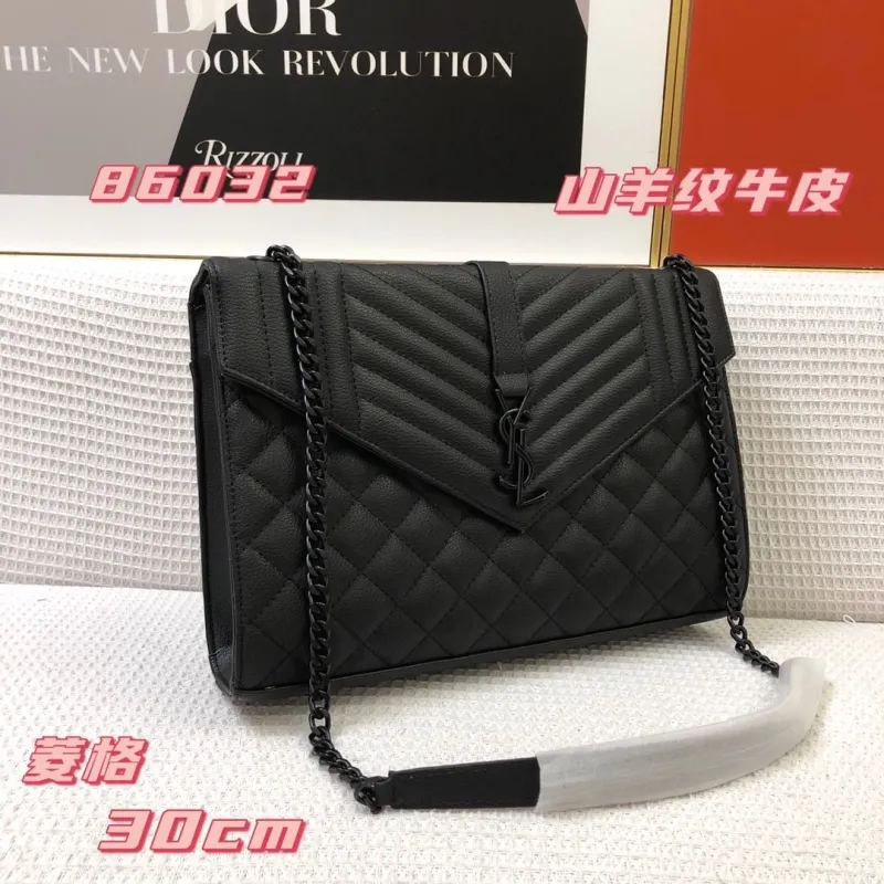 Alternative view of YSL Black Quilted Leather Shoulder Bag 86032