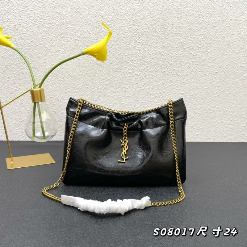 YSL Black Chain Shoulder Bag S08017 Size 24