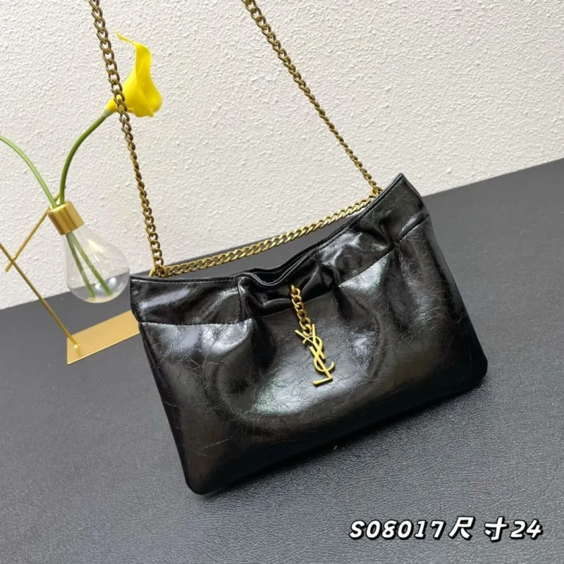 YSL Black Chain Shoulder Bag S08017 Size 24 - Image 3
