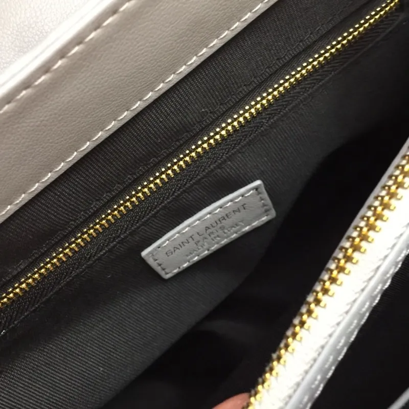 YSL Gray Quilted Chain Shoulder Bag 6966 - Image 9