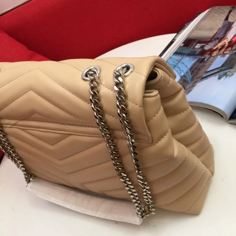 YSL Beige Chain Shoulder Bag 6966 - Image 5