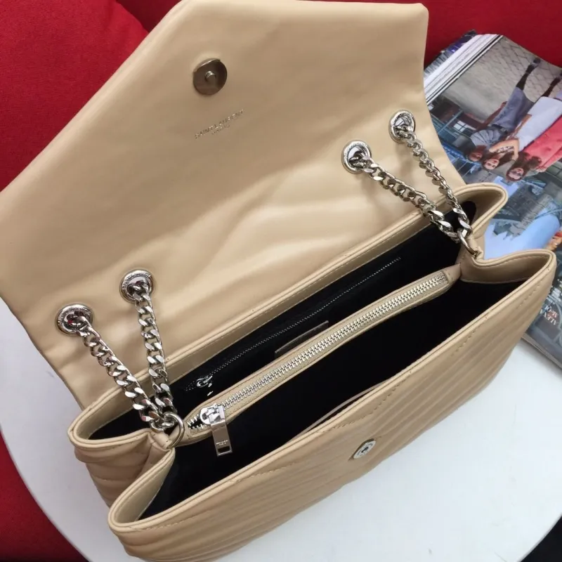 YSL Beige Chain Shoulder Bag 6966 - Image 8