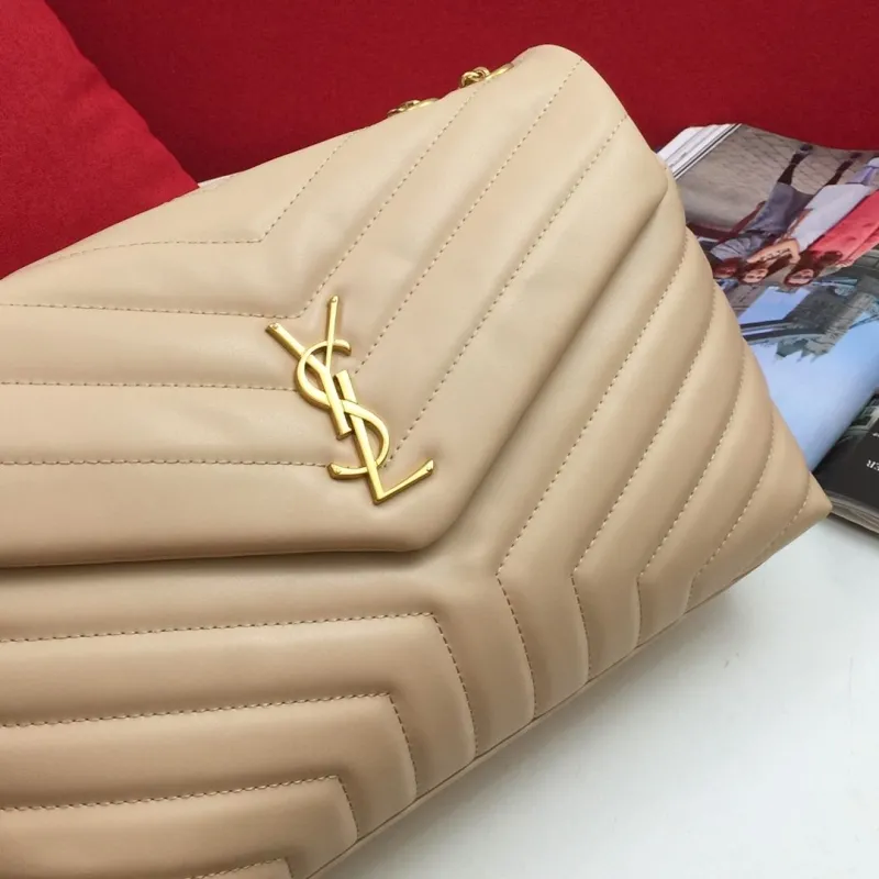 YSL Beige Quilted Chain Shoulder Bag 6966 - Image 3