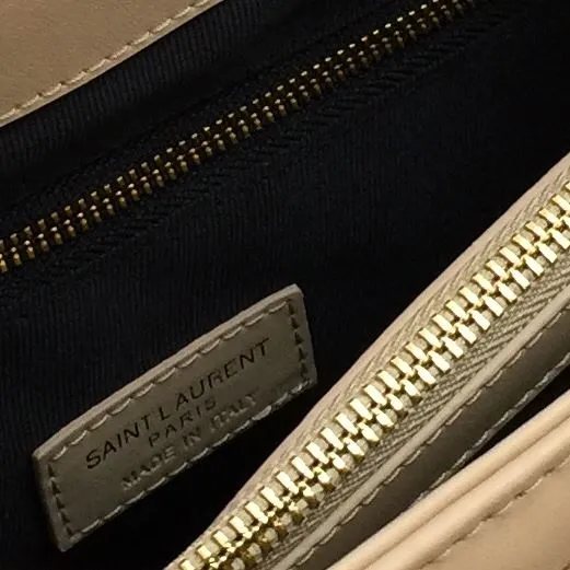 YSL Beige Quilted Chain Shoulder Bag 6966 - Image 9