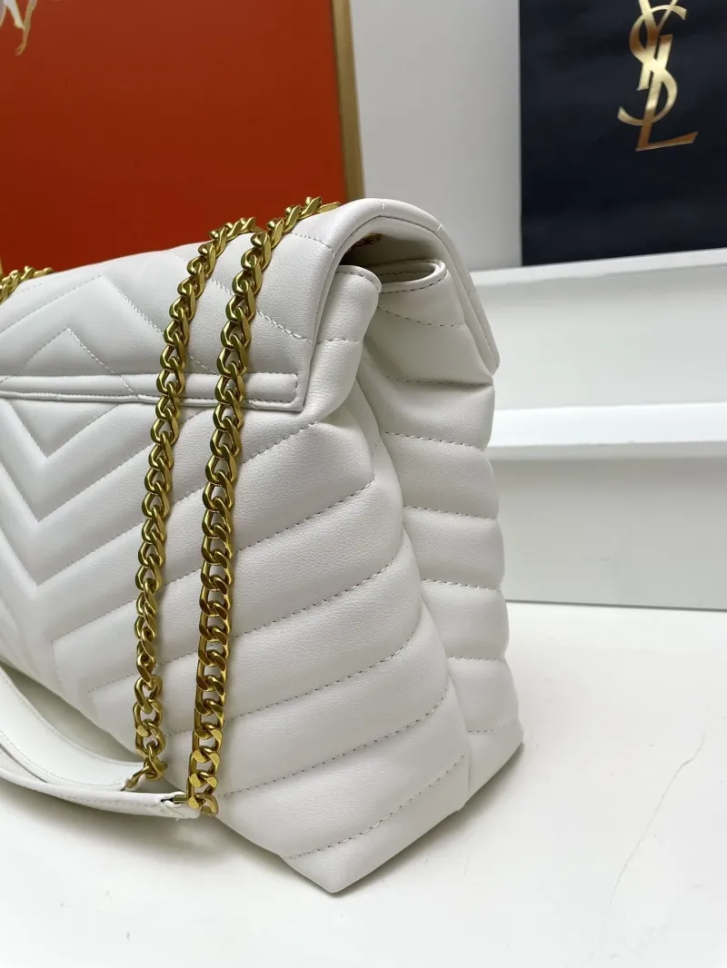 YSL White Large Top Handle Chain Bag S06866 - Image 5