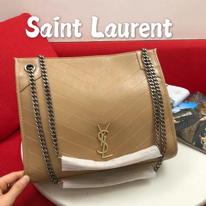 Saint Laurent Beige Top Handle Chain Bag 710