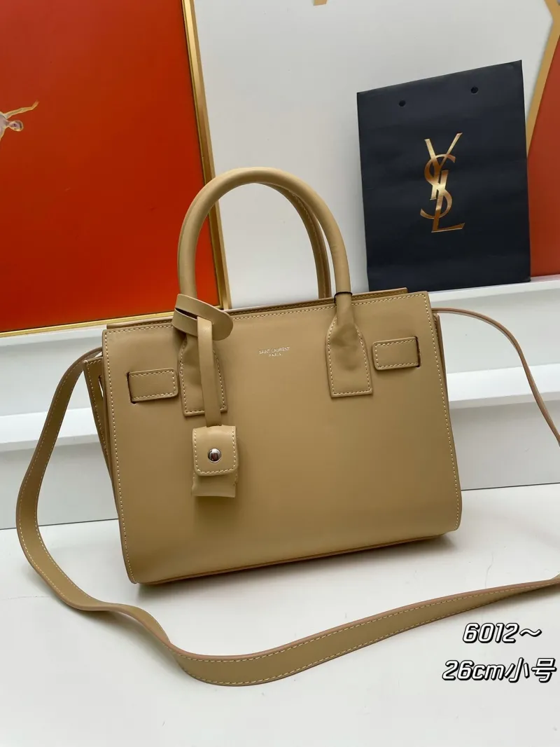 YSL Beige Small Top Handle Bag 6012 - Image 3