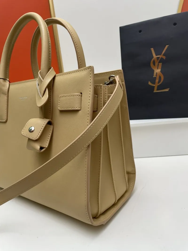 YSL 6011 Beige Large Top Handle Bag - Image 3