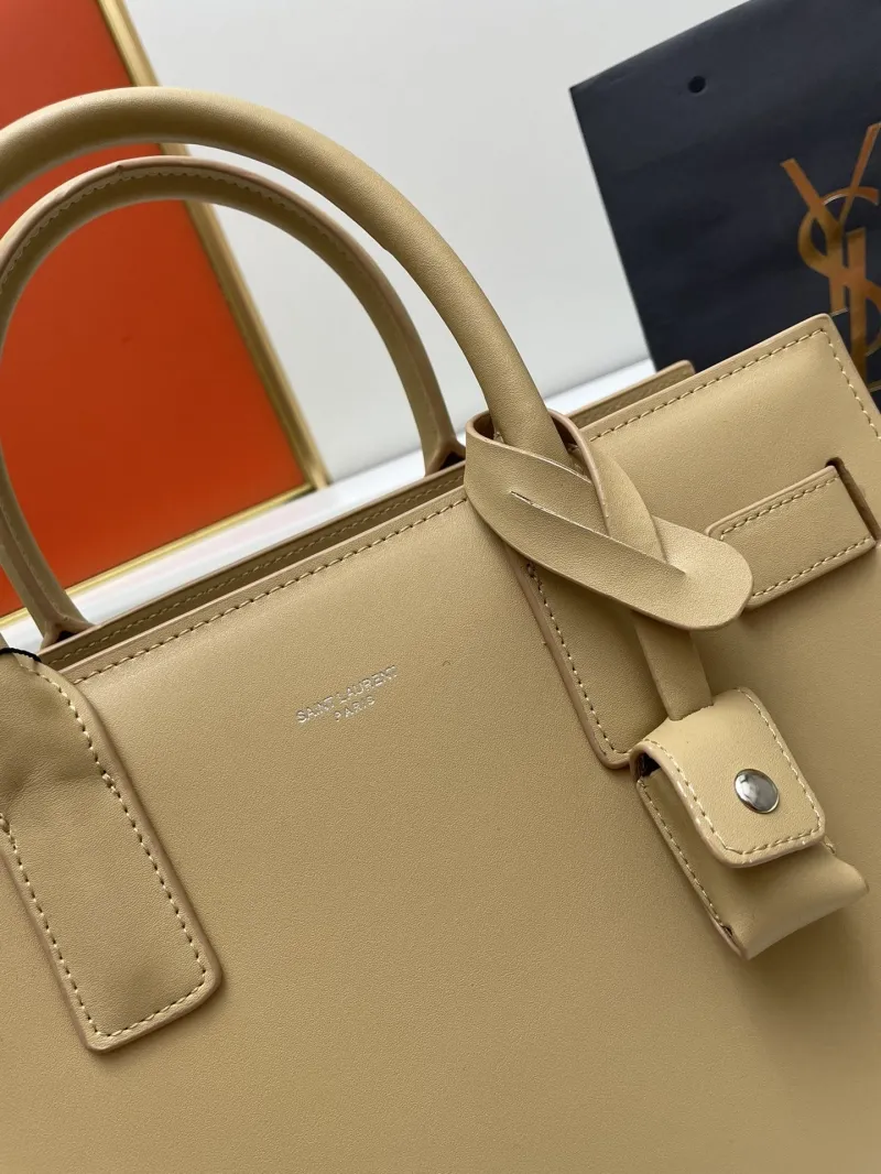 YSL 6011 Beige Large Top Handle Bag - Image 4