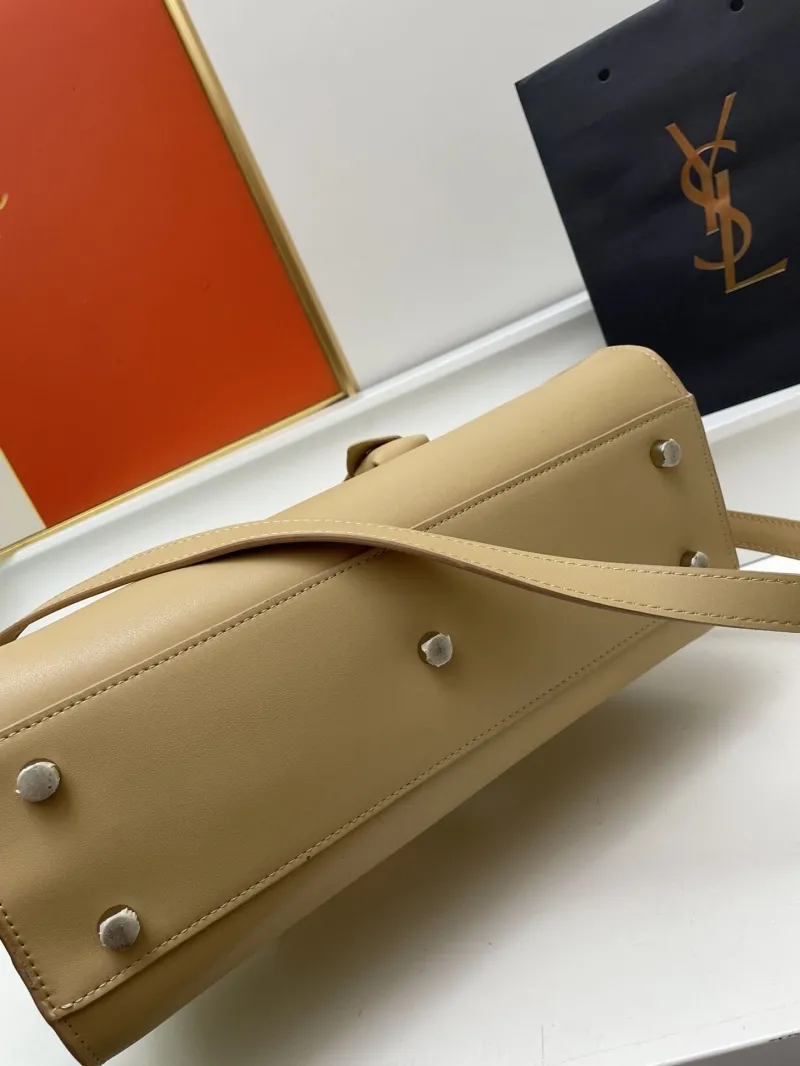 YSL 6011 Beige Large Top Handle Bag - Image 6