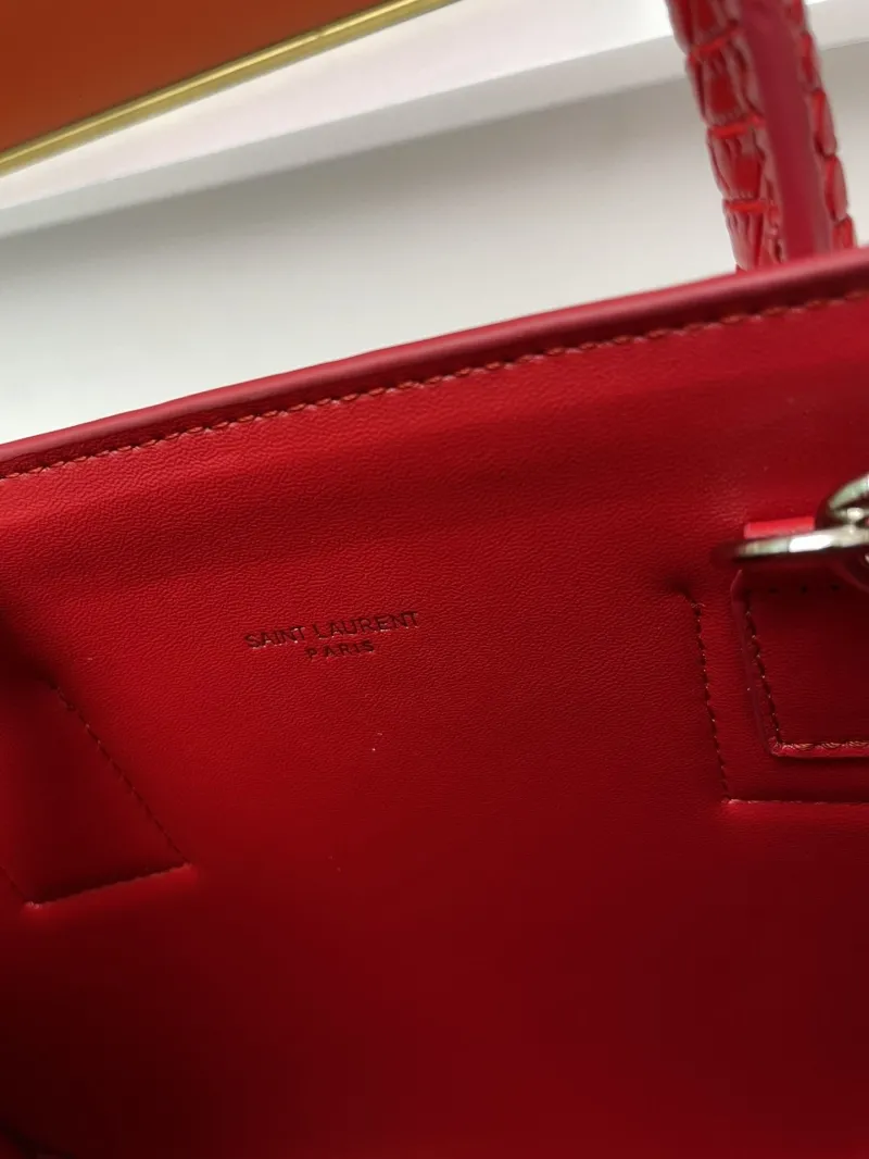 YSL Red Crocodile Small Top Handle Bag 6012 26cm - Image 7