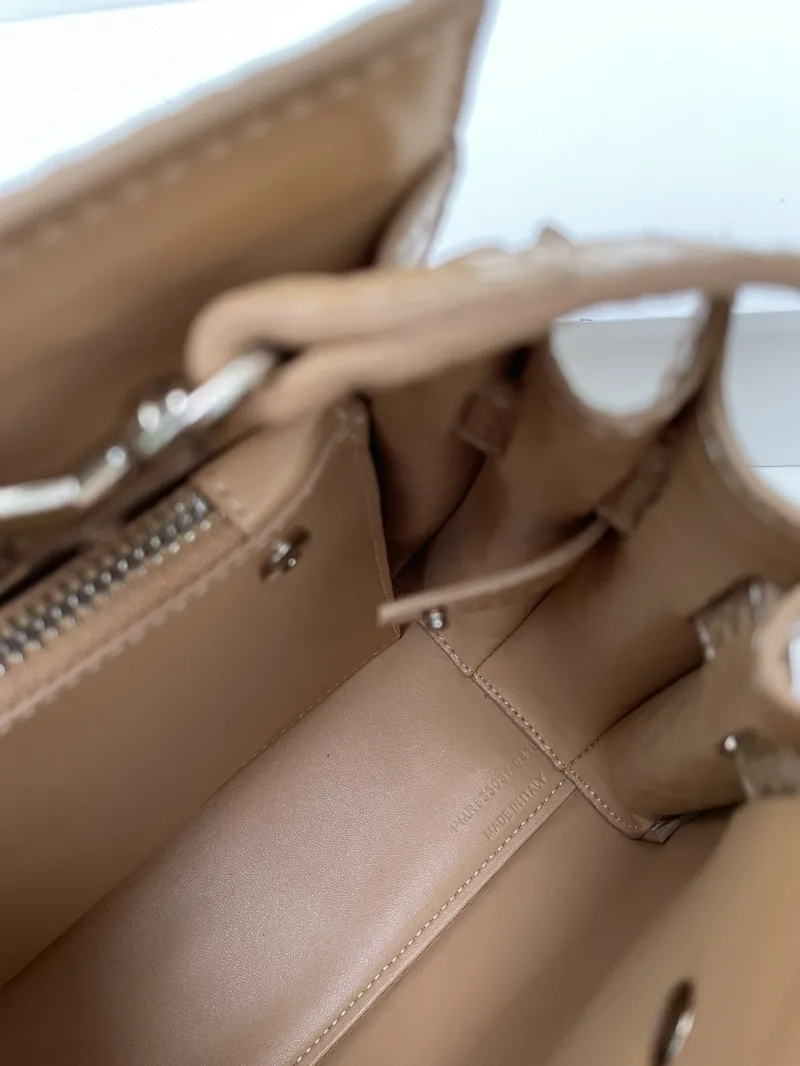 YSL Beige Crocodile Top Handle Bag 6012 Small 26cm - Image 9
