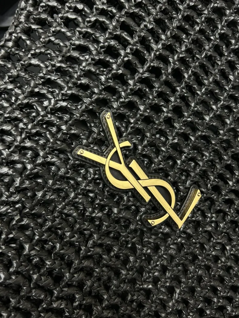 YSL Black Woven Hobo Shoulder Bag - Image 5