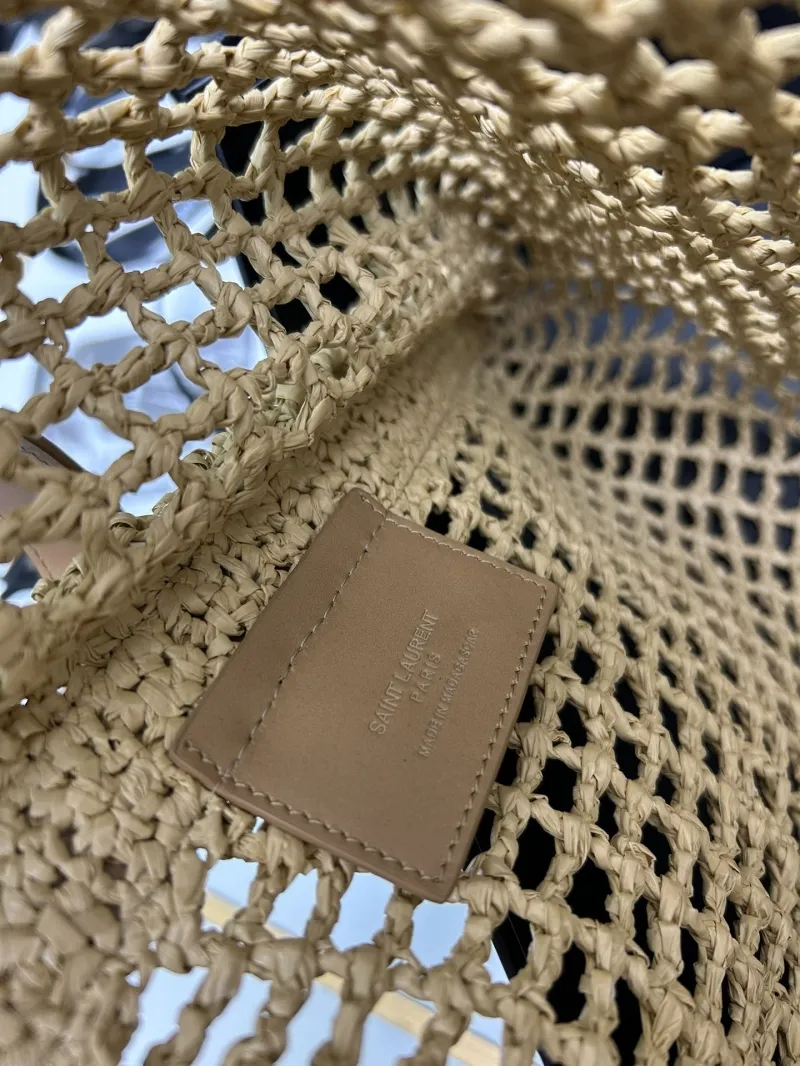 YSL Beige Raffia Hobo Shoulder Bag - Image 8