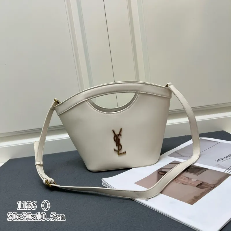 YSL Cream Top Handle Crossbody Bag 732