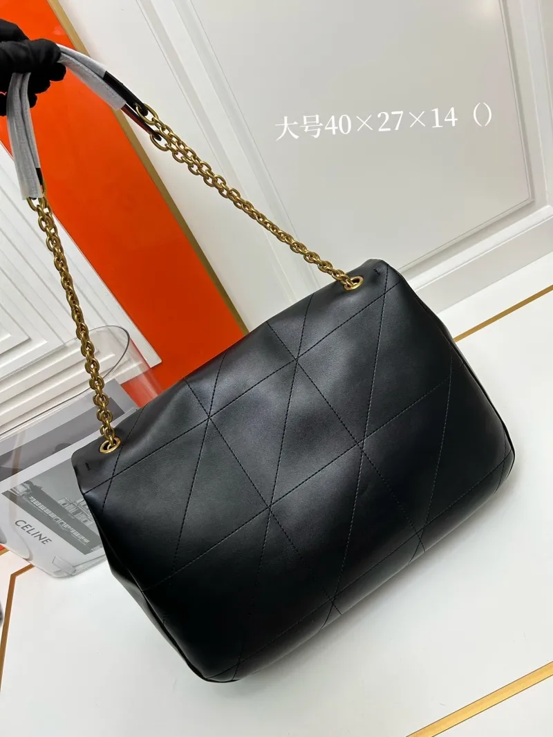 YSL Large Black Leather Top Handle Bag 737 - Image 3